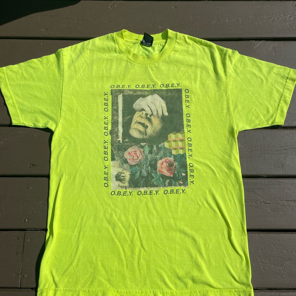 Obey Neon Yellow Graphic Tee